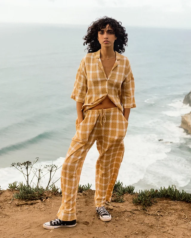Plaid Out Elastic Waist Pants - Hemp 2 Soft Cotton Pants