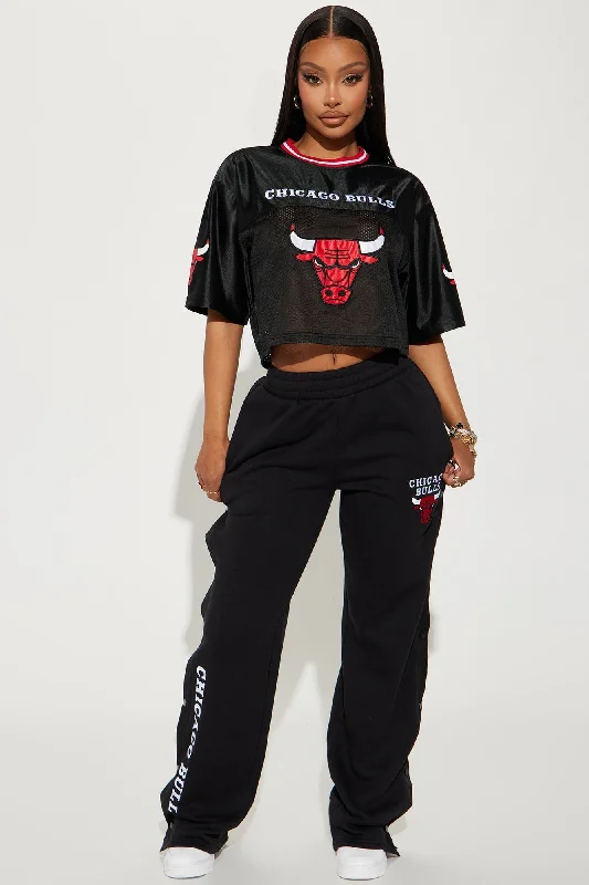 Chicago Bulls Snap Button Pants - Black Fashionable Work Pants