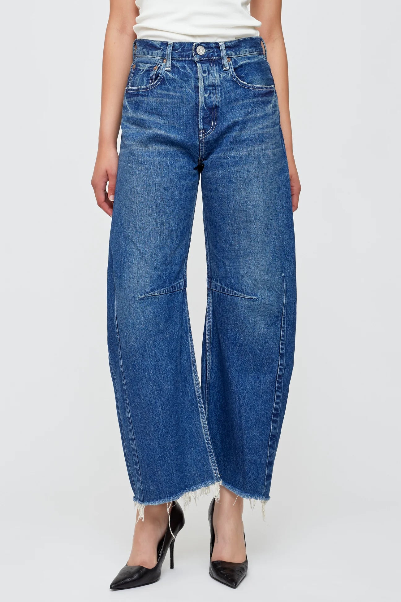 Duclay Cocoon Pants - Blue Classic Bootcut Trousers