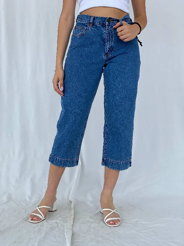 Eddie Bauer Denim Capris Pants - Size 36EUR Trendy Velvet Pants