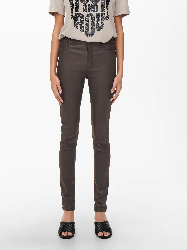 JDY New Thunder Coated High Skinny Fit Pant Chic Faux Leather Pants