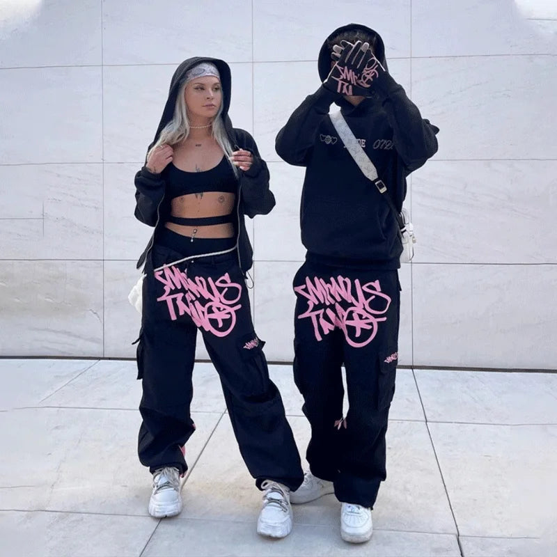 Y2K Fashion street Pant Black Multiple pockets Cargo Pants Men Relaxed Fit Trousers