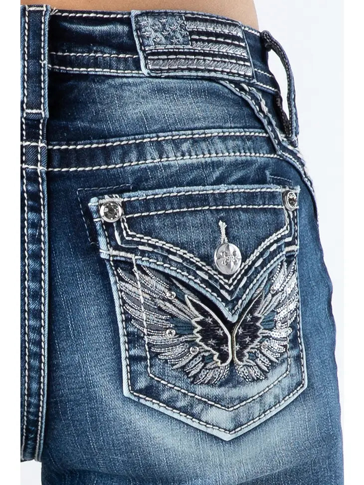 Miss Me Mid Rise Capri Pants w/ Flap Pocket Comfortable Denim Pants