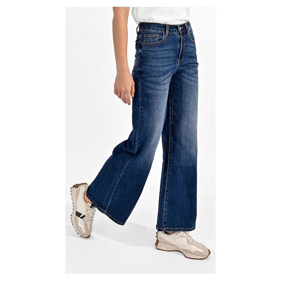 Molly Bracken Jamie Wide Leg Brut Denim Pant Modern Skinny Pants