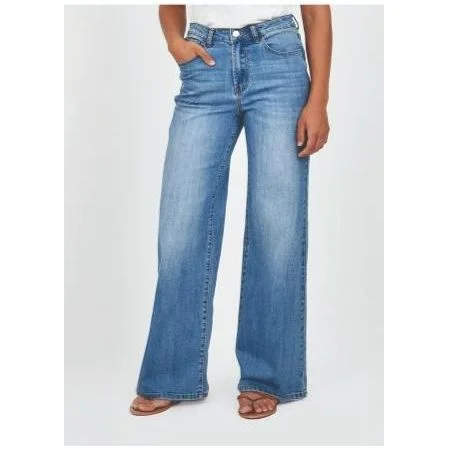 Molly Bracken Jamie Wide Leg Denim Blue Pant Comfortable Jogging Pants