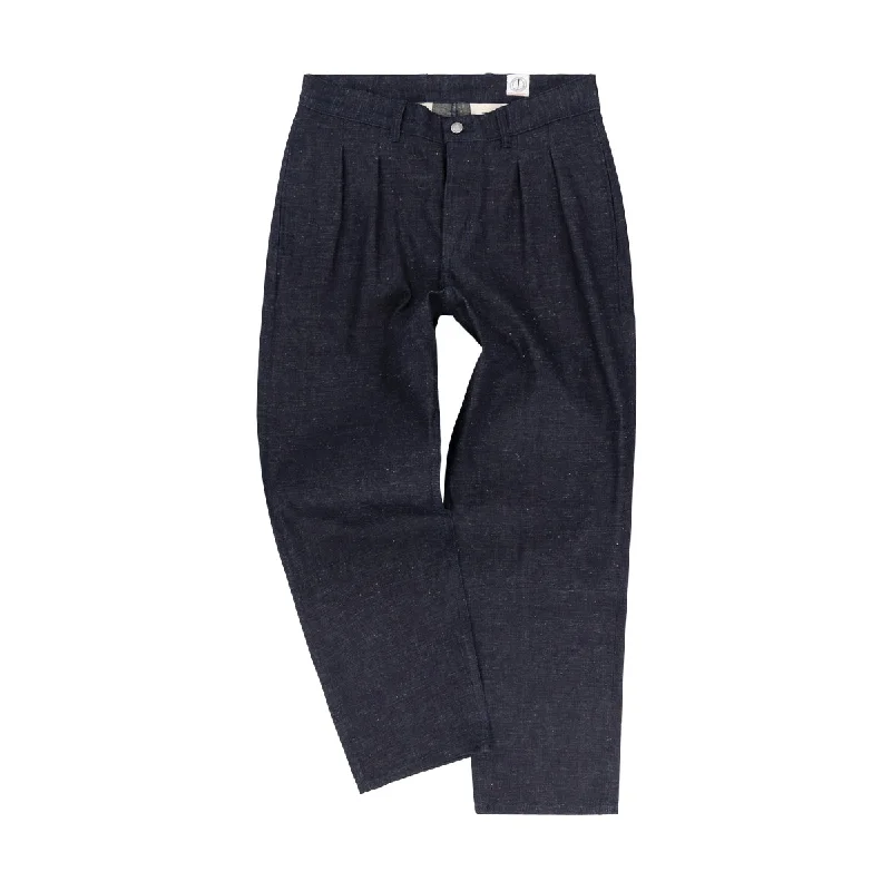 LOT 20 NEPPY PLEAT PANTS RAW 10oz Trendy Work Pants