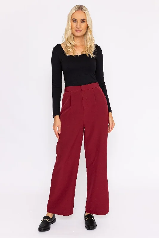 Rubix Pant in Burgundy Chic Wool Trousers