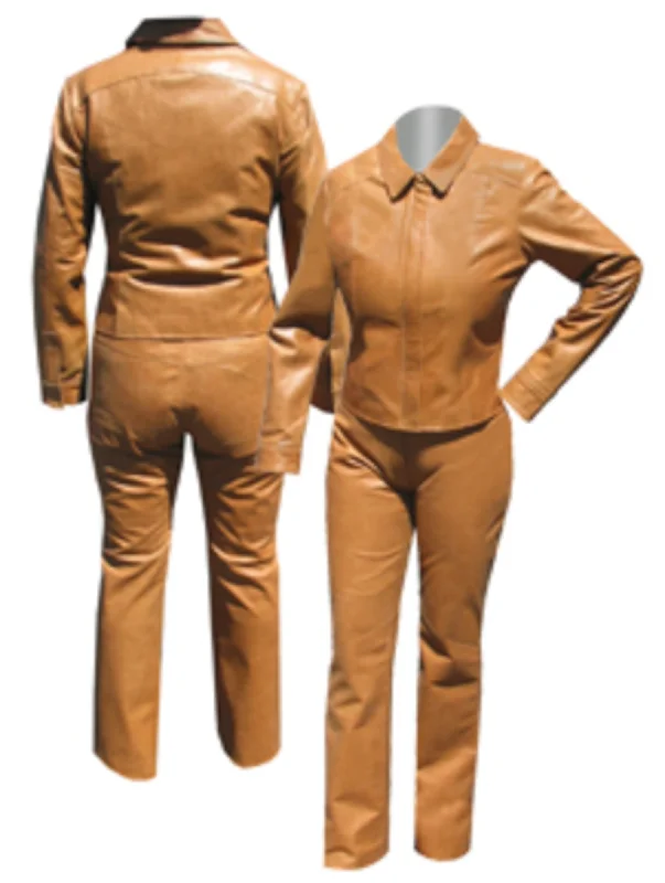 Scully Womens Saddle Tan Leather Formal Pants Lightweight Linen Pants