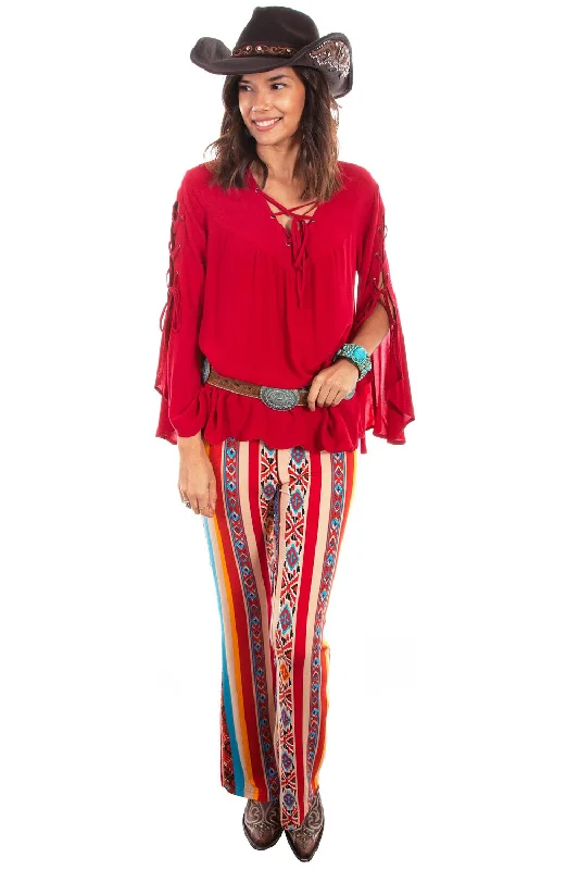 Scully Womens Serape Viscose Bell Bottom Pants Trendy Tapered Pants
