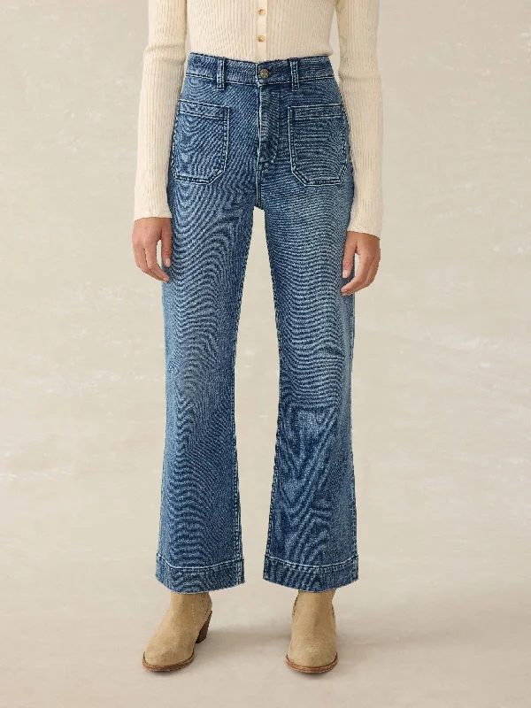 Stretch Terry Patch Pocket Ankle Pant - Riverton Wash Soft Stretch Leggings