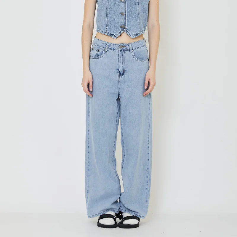 Women Wide-Leg Pants - Light Blue - SW2402043B Classic Chino Pants