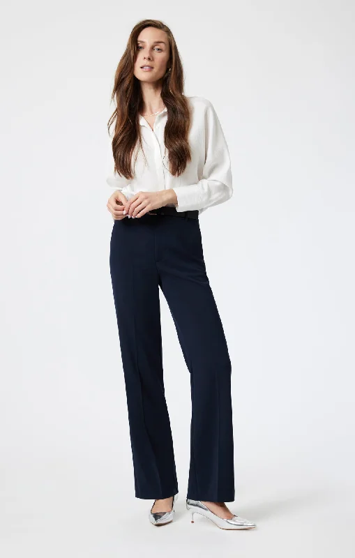 TAILORED STRAIGHT LEG PANTS IN BLUE Soft Sweatpants Style