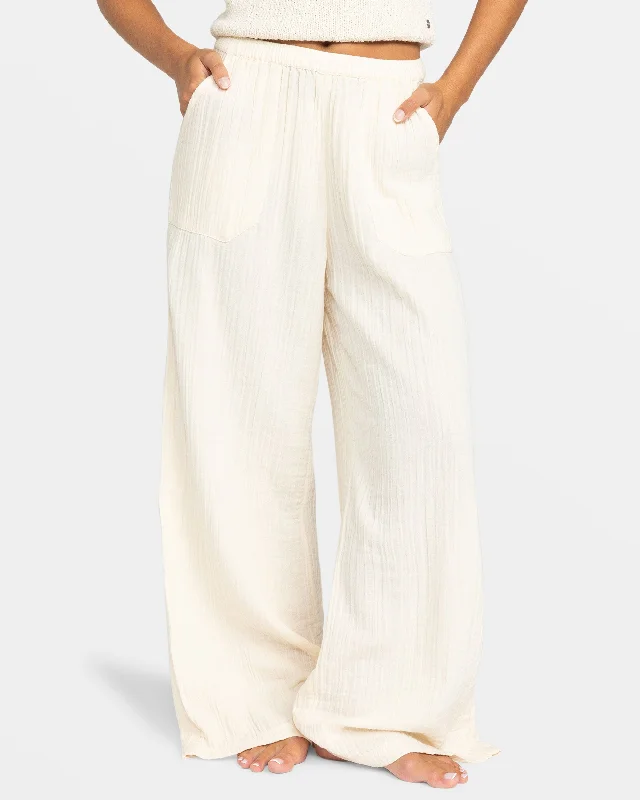 What A Vibe Wide Leg Pants - Parchment Comfortable Maternity Pants