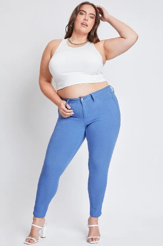 Women's Plus Hyperstretch Forever Color Pants, Blue Bay Modern Stretch Trousers