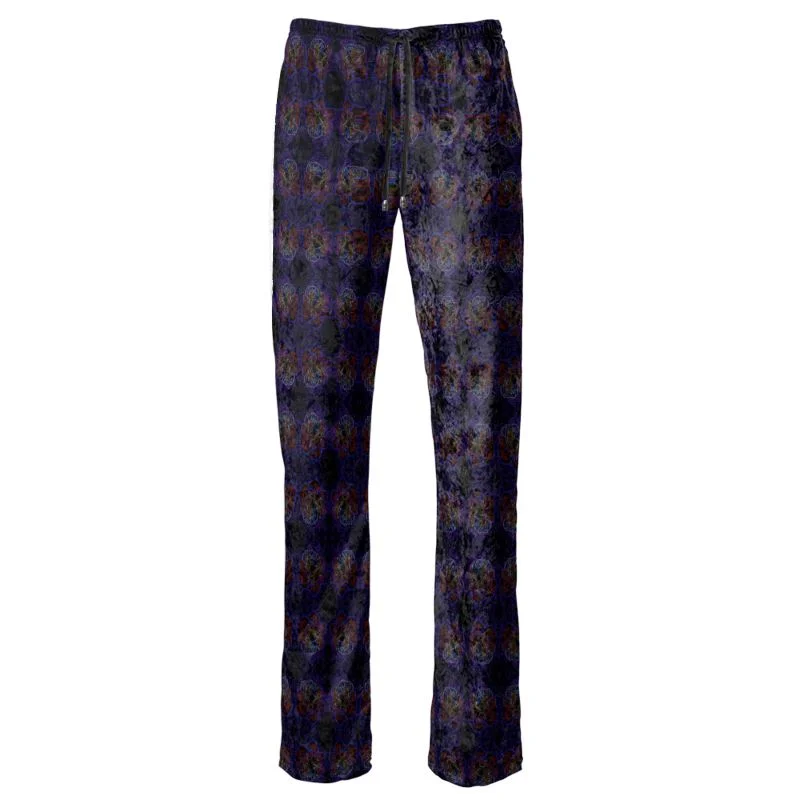 Floral Embosses: Roses 01 Patterned Designer Claudia Wide Leg Pants Chic Faux Leather Pants