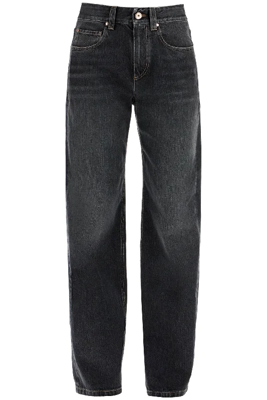 Loose Fit Jeans With Medium  - Black Casual High-Waisted Bootcut Jeans