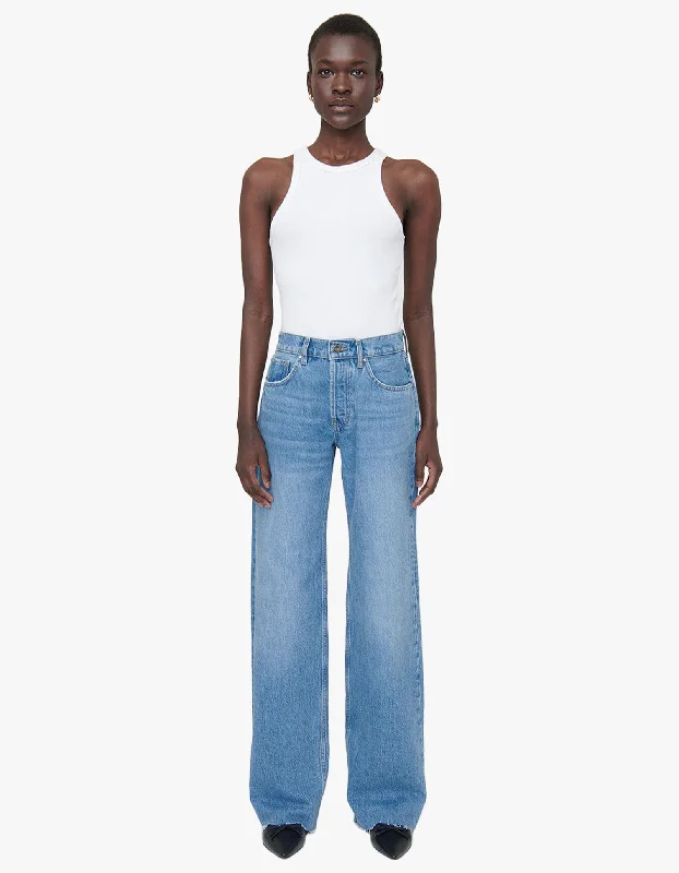 Hugh Jean - Panama Blue Elegant Wide-Leg Jeans