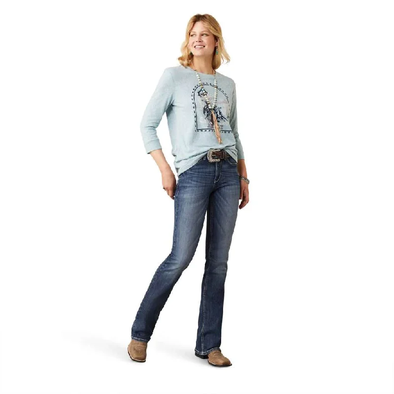 Ariat Ladies Real Saylor Natalia Xlong High Rise Jeans Fashionable Mom Jeans