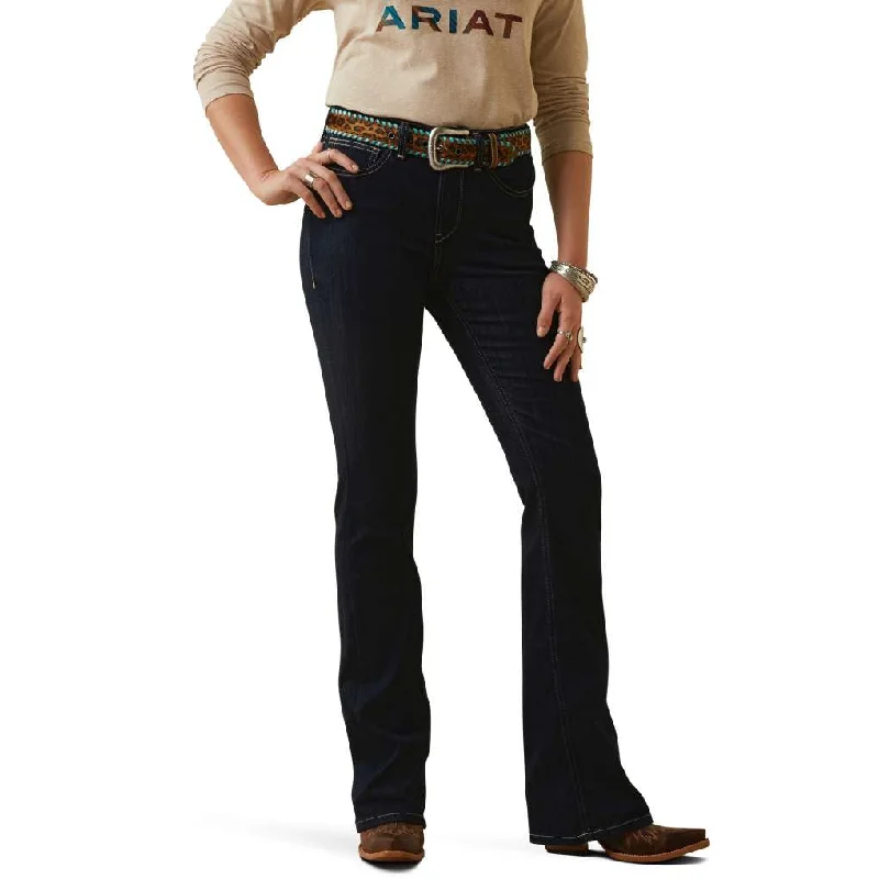 Ariat Ladies Selma Rinse XLong High Rise Boot Cut Jeans Stylish Acid-Wash Jeans