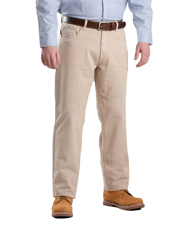 Berne Mens Highland Flex Regular Fit Straight Leg Sand Cotton Blend Jeans Chic Faded Blue Jeans