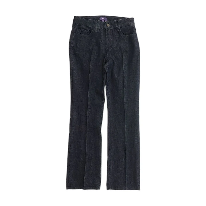 Black Solid Bootcut Jeans Elegant Tapered Leg Denim