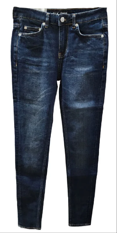 BLK DNM Women's Dark Blue Denim Skinny Slim Fit Full Length Jeans 26x32 NWT Comfortable Flare Leg Jeans BLK DNM Women's Dark Blue Denim Skinny Slim Fit Full Length Jeans 26x32 NWT Comfortable Flare Leg Jeans