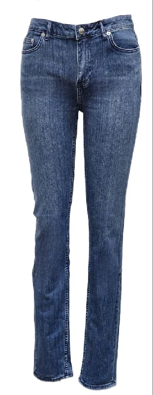 BLK DNM Women's Lott Blue Cotton High Rise Slim Fit Skinny Jeans NWT Casual Bootcut Ripped Jeans
