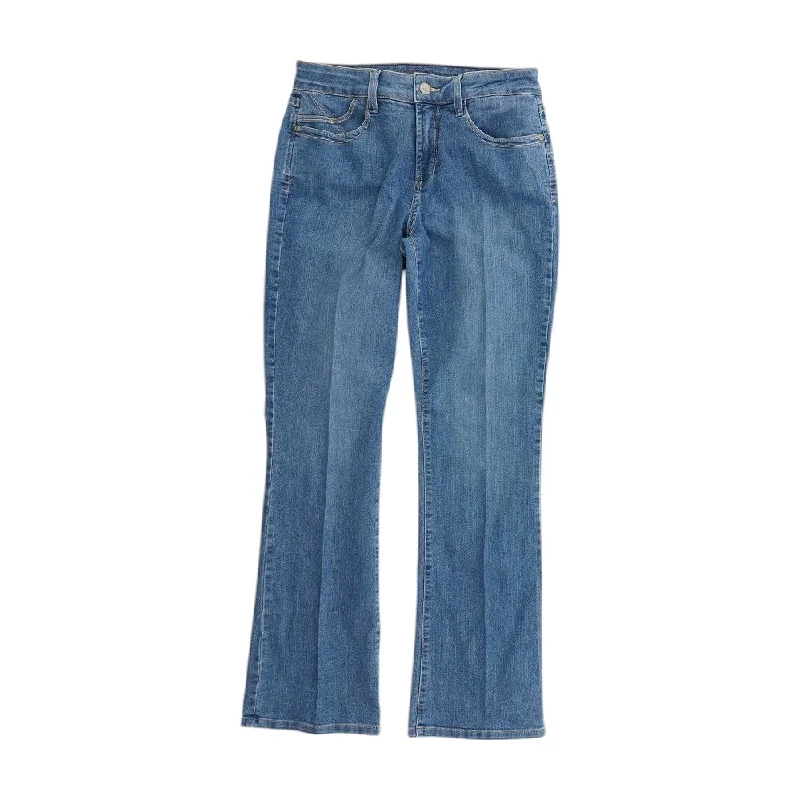 Blue Solid Bootcut Jeans Fashionable Button-Front Jeans