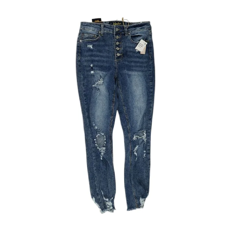 Blue Solid High Rise Jeans Comfortable Mid-Rise Jeans