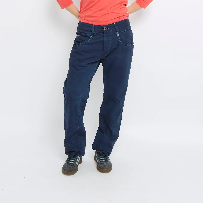 Buckle Detail Tapered Jeans - UK 14 Chic Faded Blue Jeans