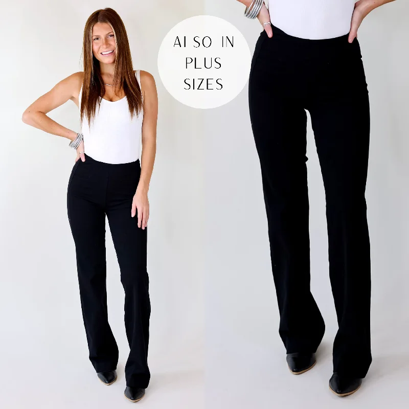Lyssé | Denim Wide Leg Trouser Jeans in Black Trendy Patchwork Denim Jeans