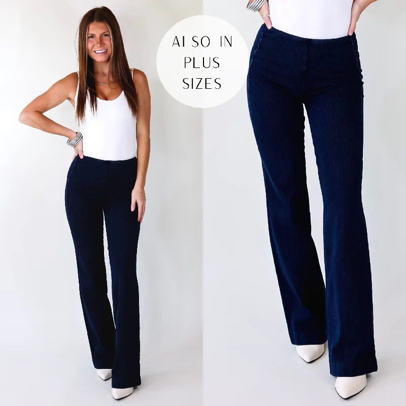 Lyssé | Denim Wide Leg Trouser Jeans in Indigo Chic Rip-Detail High-Waist Jeans
