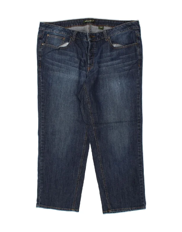 EDDIE BAUER Womens Tapered Cropped Jeans US 16 2XL W38 L26 Blue Cotton Casual Wide-Legged Denim Jeans EDDIE BAUER Womens Tapered Cropped Jeans US 16 2XL W38 L26 Blue Cotton Casual Wide-Legged Denim Jeans