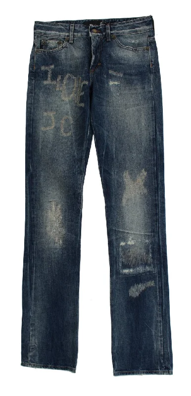 Elegant Flare Fit Blue Denim Jeans Comfortable Stretch Denim Jeans