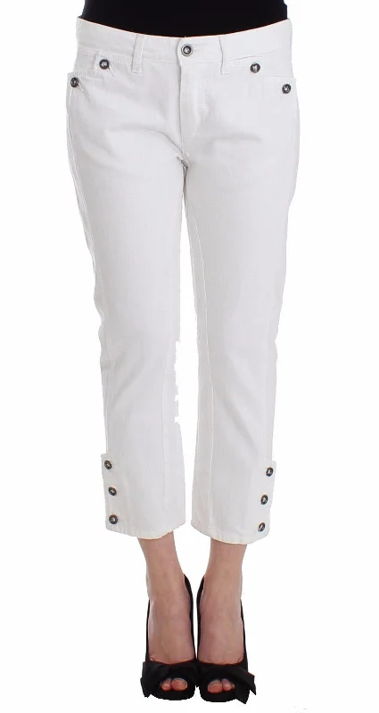 Ermanno Scervino  Cropped Jeans blue Pants Branded Women's Capri Casual Distressed Denim Jeans