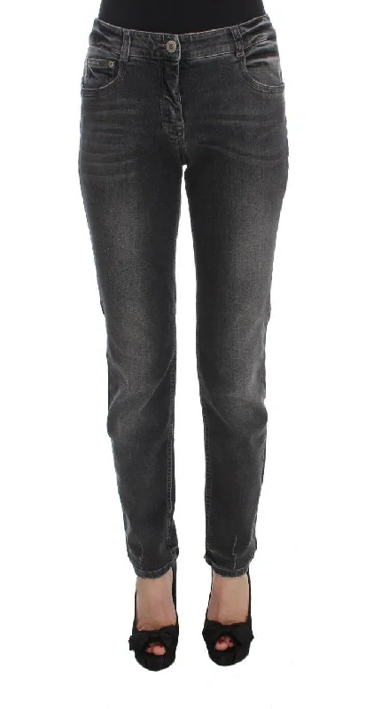 Ermanno Scervino Wash Cotton Blend Stretch Jeans Women's Pants Fashionable Cropped Denim Jeans Ermanno Scervino Wash Cotton Blend Stretch Jeans Women's Pants Fashionable Cropped Denim Jeans