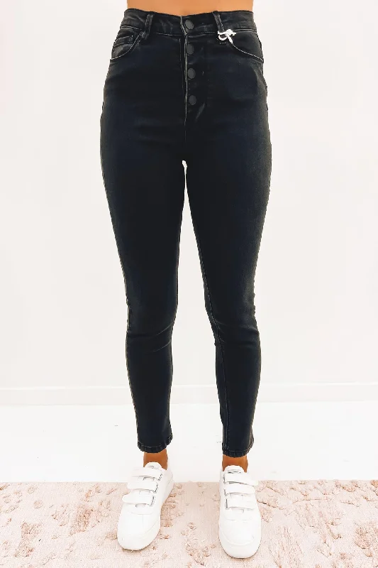 Harrys Hi Skinny Jean Smoke Elegant Tapered Leg Denim