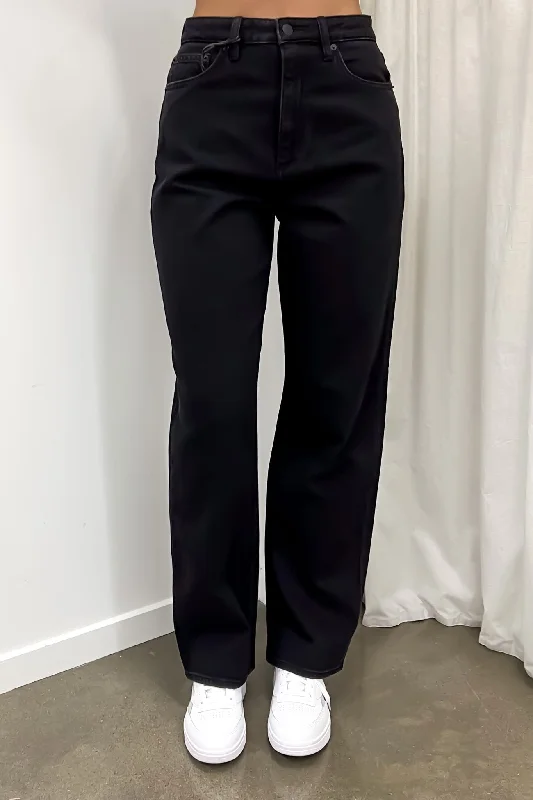 High Baggy Jean Homme Black Elegant Bootcut Fit Jeans