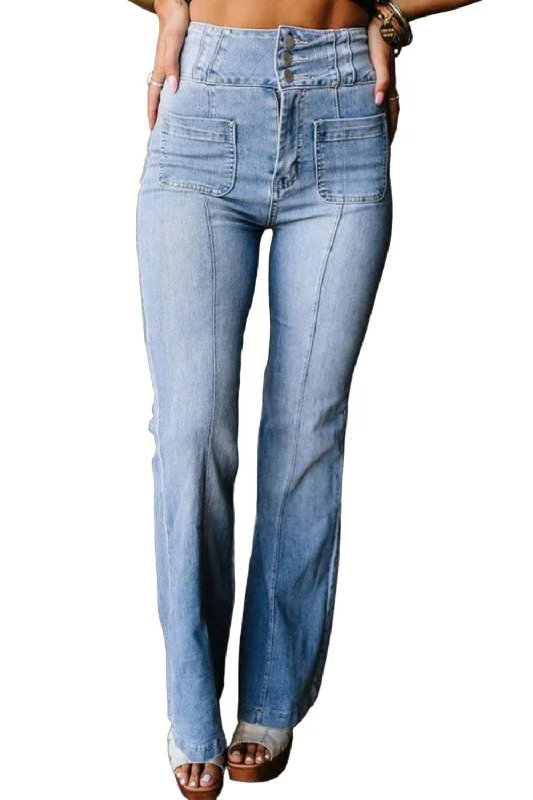 High Waist Bootcut Jeans Comfortable Stretch Fit Jeans