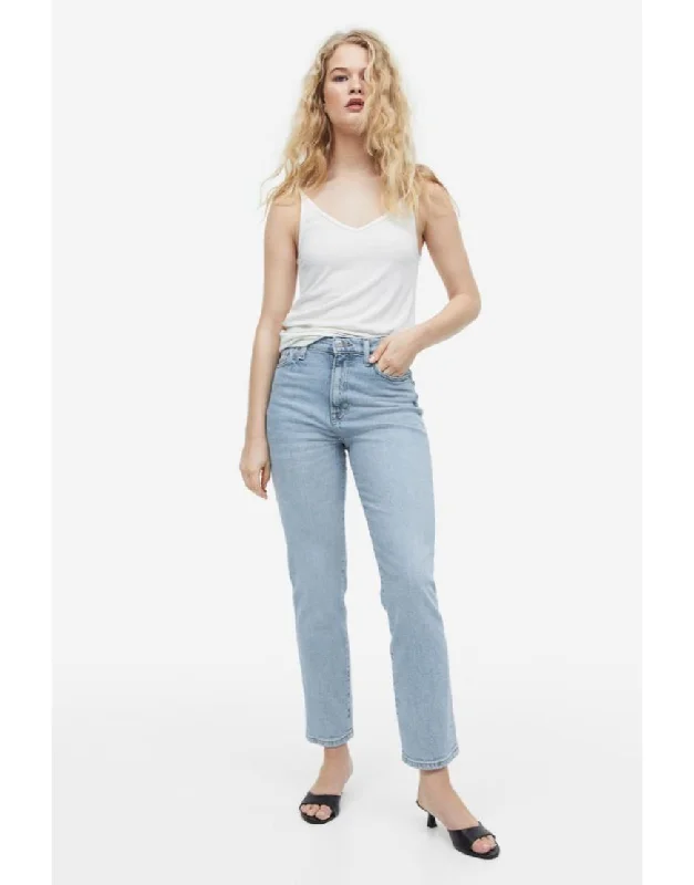HM Slim Mom Jeans Light Wash Trendy Layered Pocket Jeans