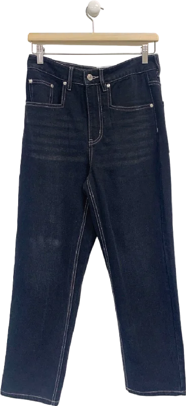 House of Sunny Black State of Mind Jeans UK XS Trendy Low-Rise Bootcut Jeans