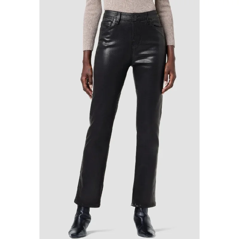 HUDSON JEANS Nico Straight Ankle Jeans Size 24 Coated Black Beauty NWT Comfortable Mid-Rise Jeans HUDSON JEANS Nico Straight Ankle Jeans Size 24 Coated Black Beauty NWT Comfortable Mid-Rise Jeans