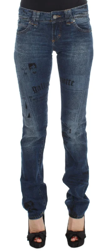 John Galliano Elegant Slim Bootcut Denim Jeans Cozy Tencel Blend Denim Jeans