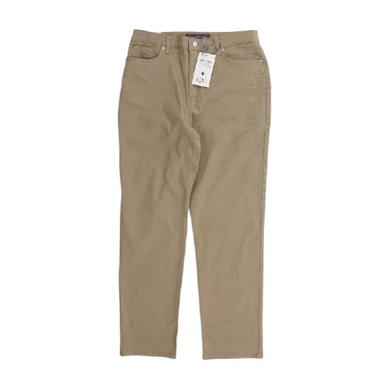 Khaki Solid Jeans Cozy Wide-Legged Jeans