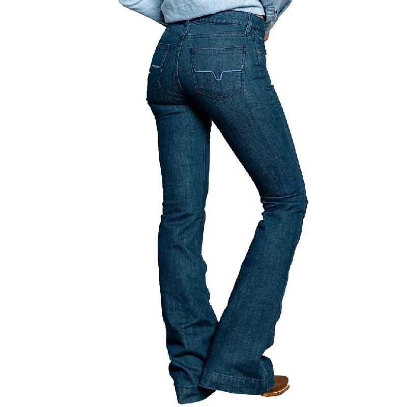 Kimes Ranch Lola Flare Leg Trouser Jeans Comfortable Faded High-Rise Jeans