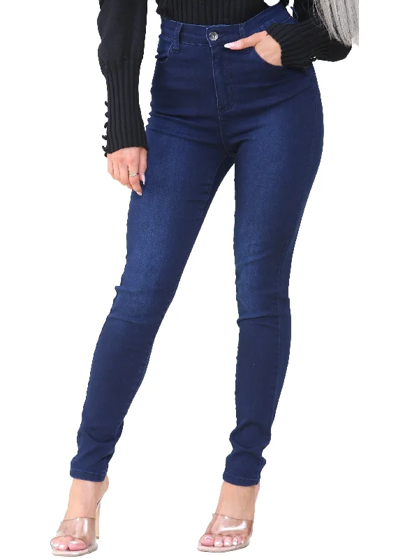 Enzo | Womens Skinny Stretch Jeans Casual Distressed Denim Jeans