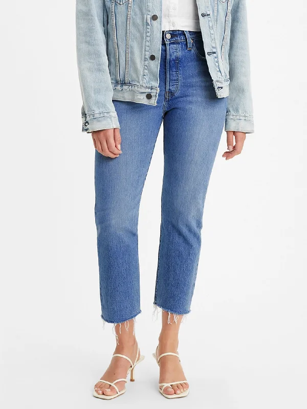 501 Tapered Straight Fit Crop Jeans Casual Skinny Fit Jeans