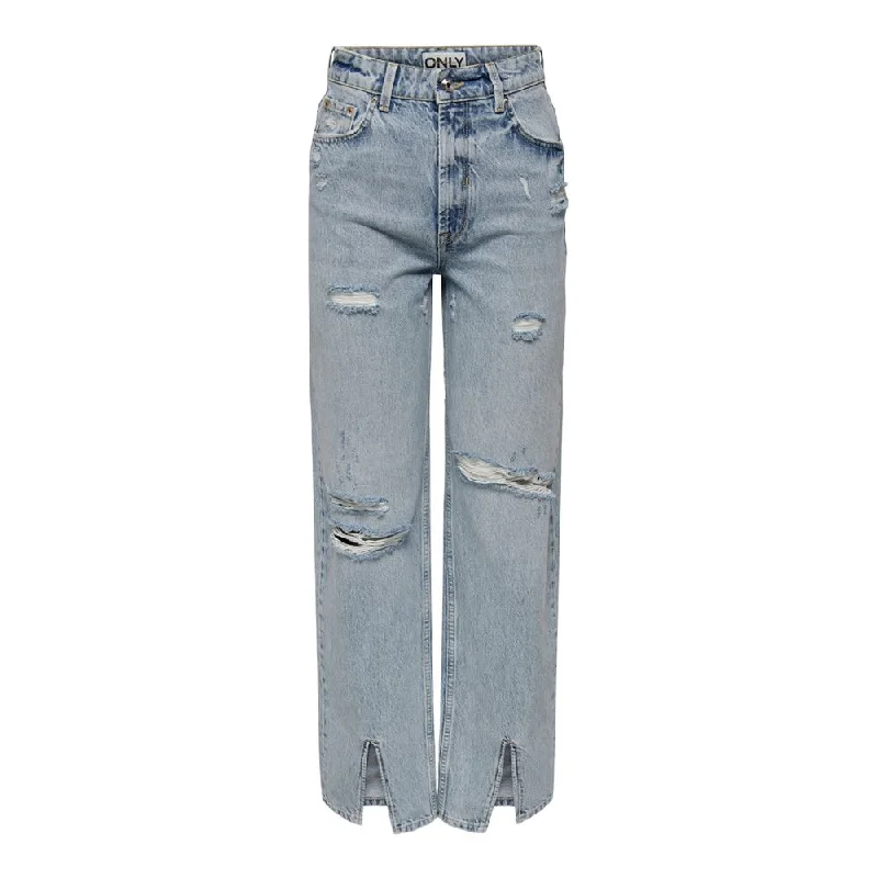 Light Blue Cotton Jeans & Pant Trendy Low-Rise Bootcut Jeans