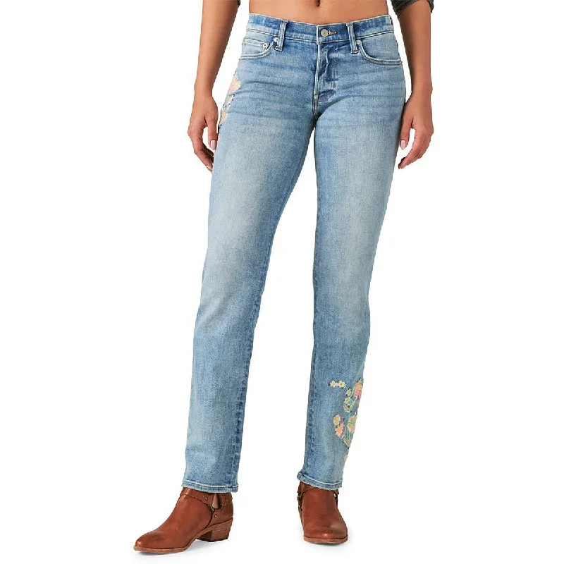 Lucky Legend Womens Floral Embroidered Straight Leg Jeans Chic Vintage-Inspired Denim Jeans Lucky Legend Womens Floral Embroidered Straight Leg Jeans Chic Vintage-Inspired Denim Jeans