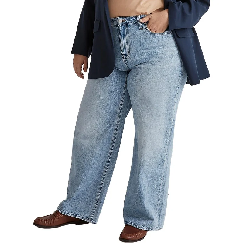 Madewell Womens Plus High Waist Light Wash Wide Leg Jeans Chic Vintage-Inspired Denim Jeans